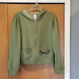 Vintage cropped zippered hoodie